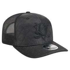 NHL Black Anaheim Ducks New Era Quilted Nylon 9SEVENTY Adjustable Trucker Hat