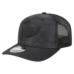NHL Black Detroit Red Wings New Era Quilted Nylon 9SEVENTY Adjustable Trucker Hat