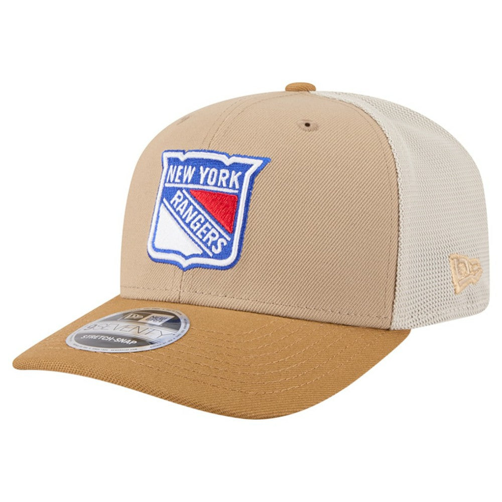 NHL Tan/Light Brown New York Rangers New Era Two-Tone Trucker 9SEVENTY Stretch Snap Adjustable Hat