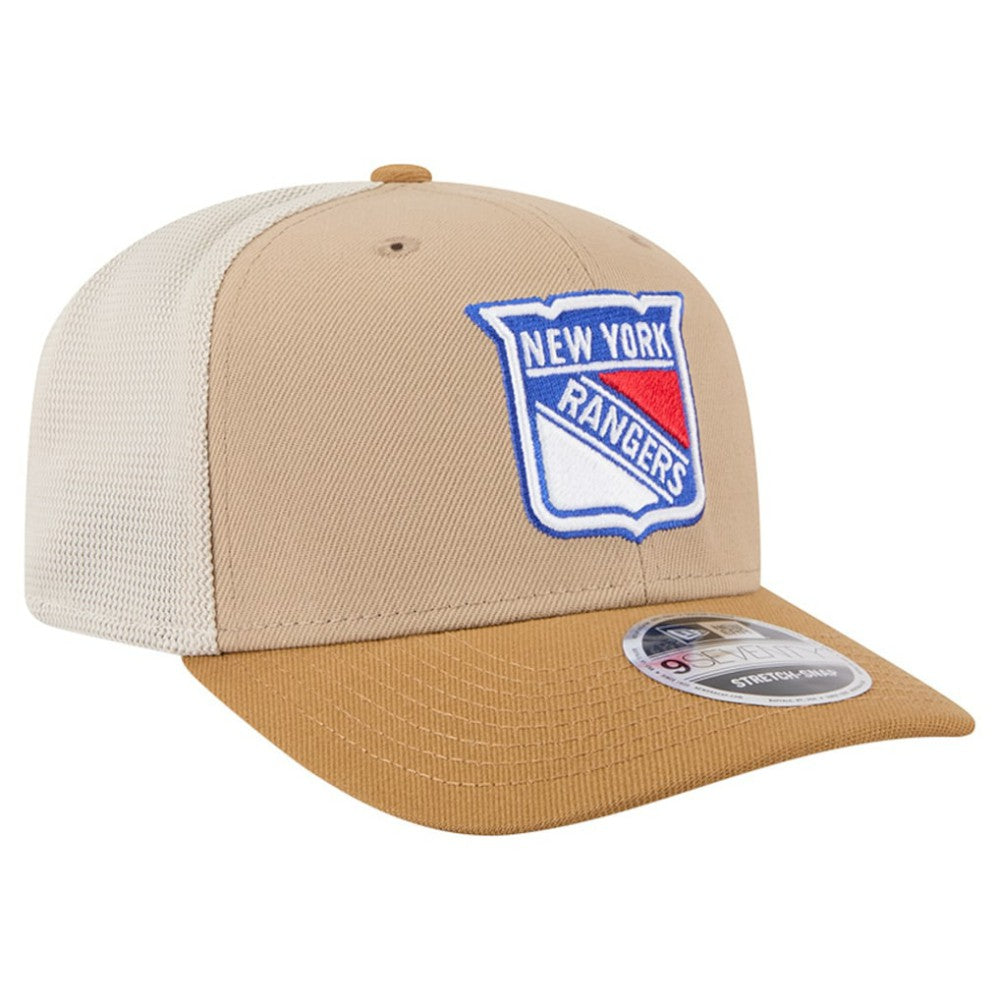 NHL Tan/Light Brown New York Rangers New Era Two-Tone Trucker 9SEVENTY Stretch Snap Adjustable Hat