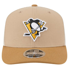 NHL Tan/Light Brown Pittsburgh Penguins New Era Two-Tone Trucker 9SEVENTY Stretch Snap Adjustable Hat