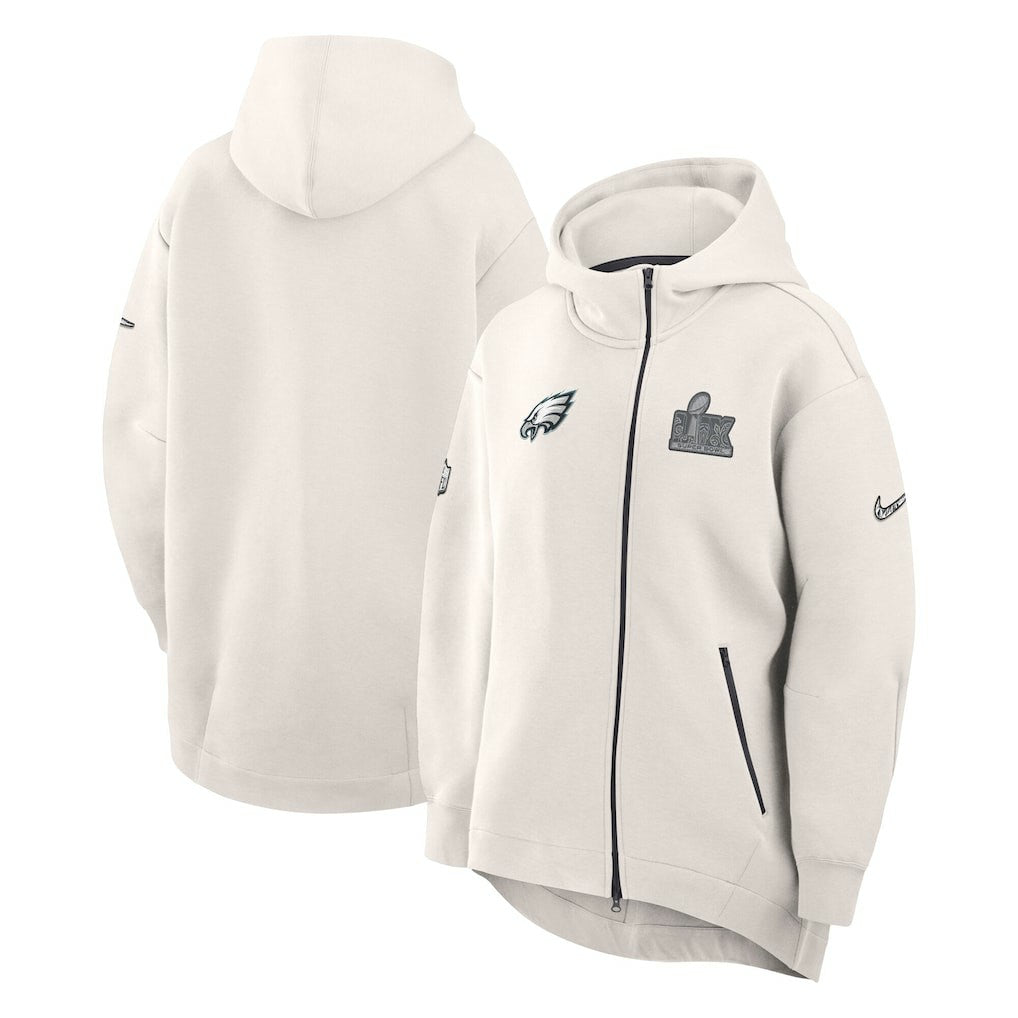 Women's Super Bowl LIX Opening Night Tech Fleece Full-Zip Hoodie - Philadelphia Eagles
