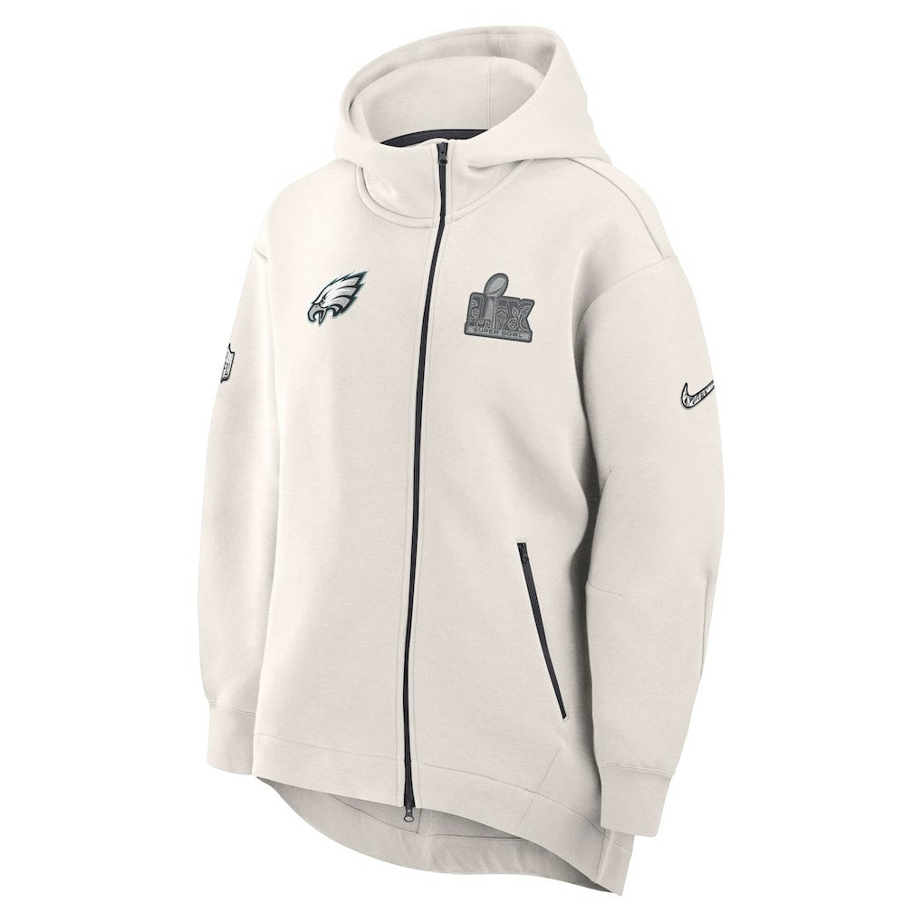 Women's Super Bowl LIX Opening Night Tech Fleece Full-Zip Hoodie - Philadelphia Eagles