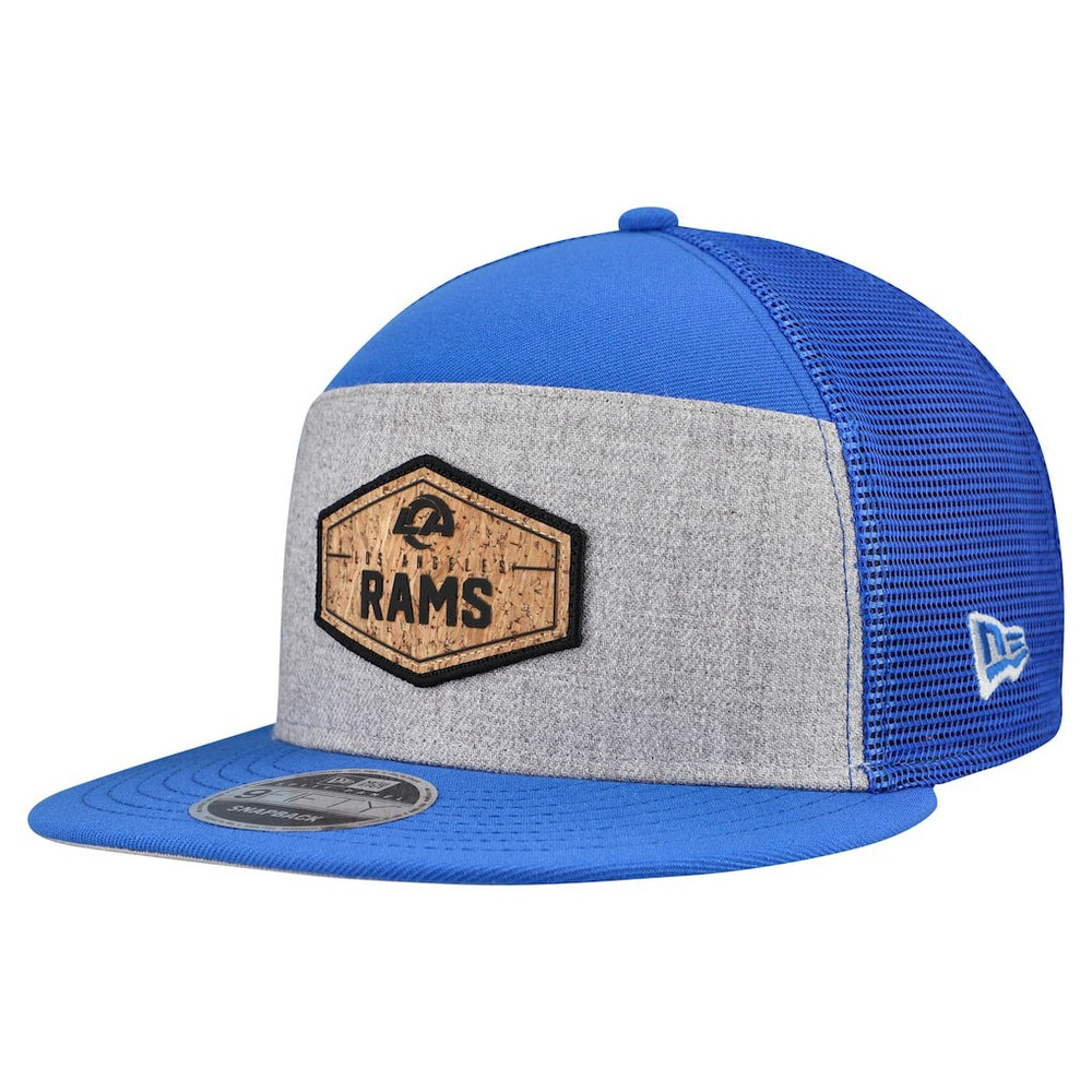 Cork Split Panel 9FIFTY Trucker Snapback Hat - Los Angeles Rams