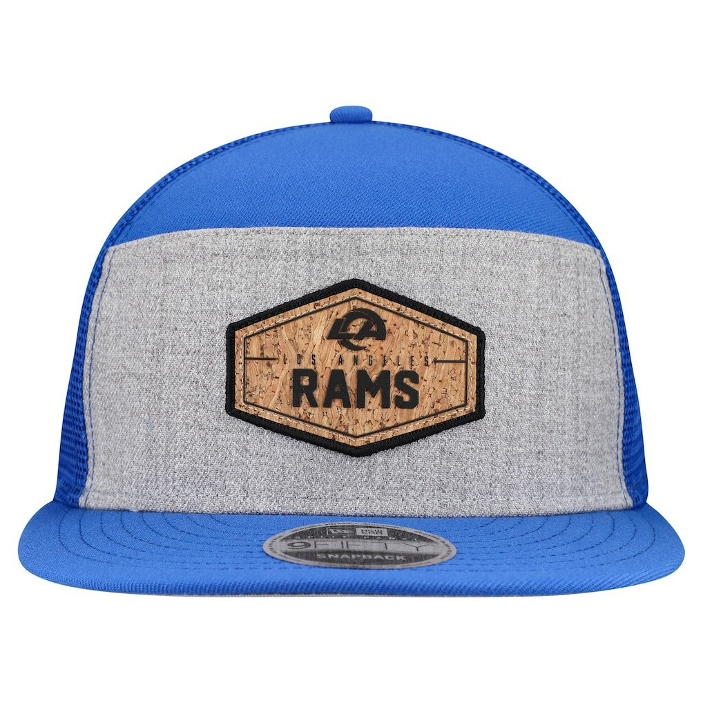Cork Split Panel 9FIFTY Trucker Snapback Hat - Los Angeles Rams