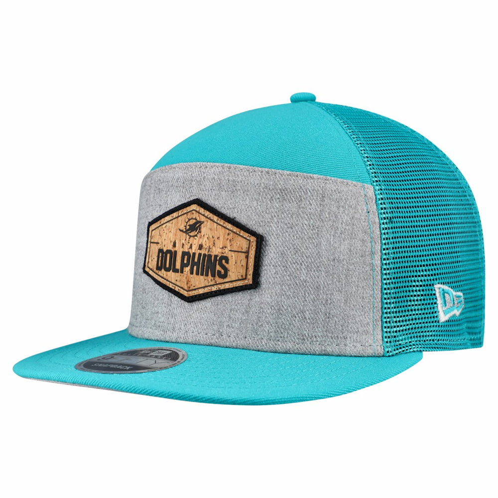 Cork Split Panel 9FIFTY Trucker Snapback Hat - Miami Dolphins