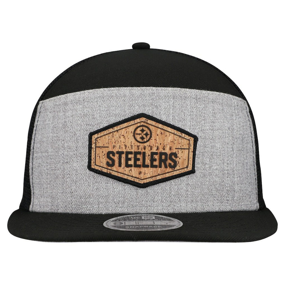 Cork Split Panel 9FIFTY Trucker Snapback Hat - Pittsburgh Steelers
