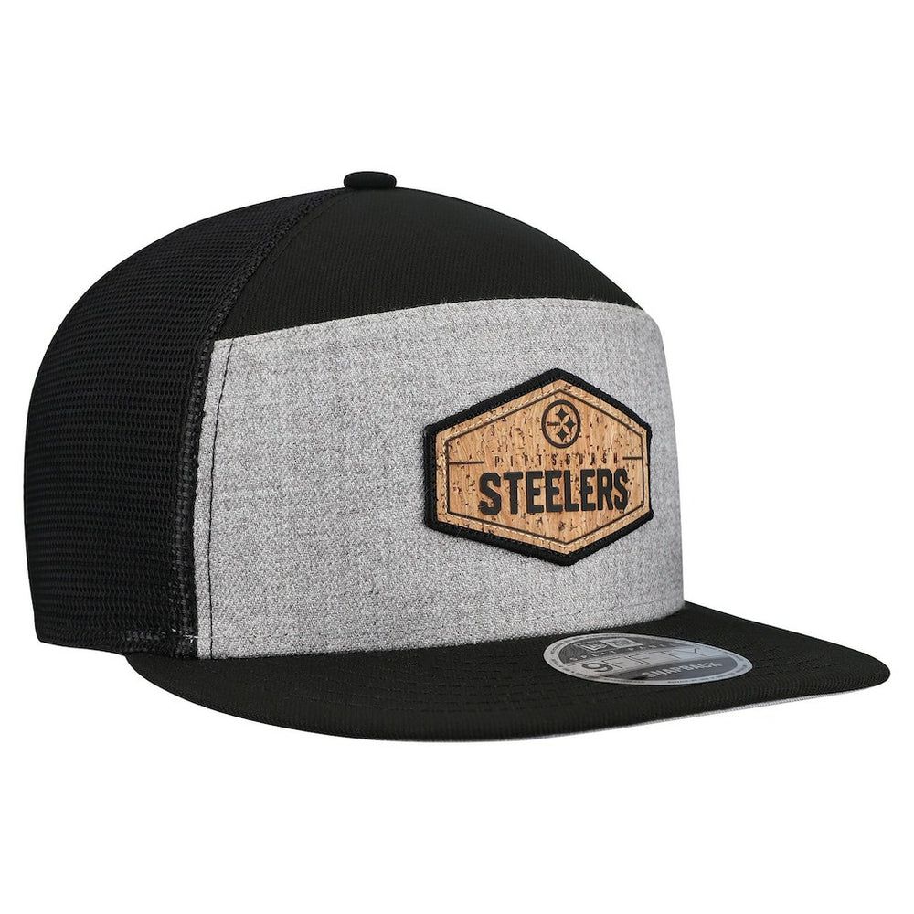 Cork Split Panel 9FIFTY Trucker Snapback Hat - Pittsburgh Steelers