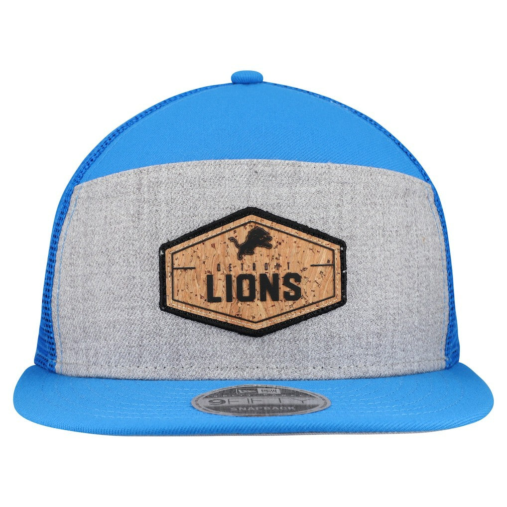 Cork Split Panel 9FIFTY Trucker Snapback Hat - Detroit Lions