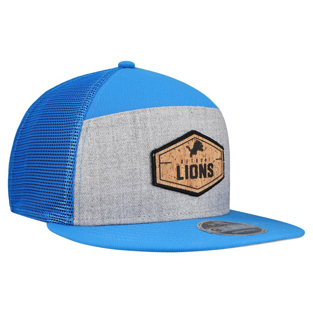 Cork Split Panel 9FIFTY Trucker Snapback Hat - Detroit Lions