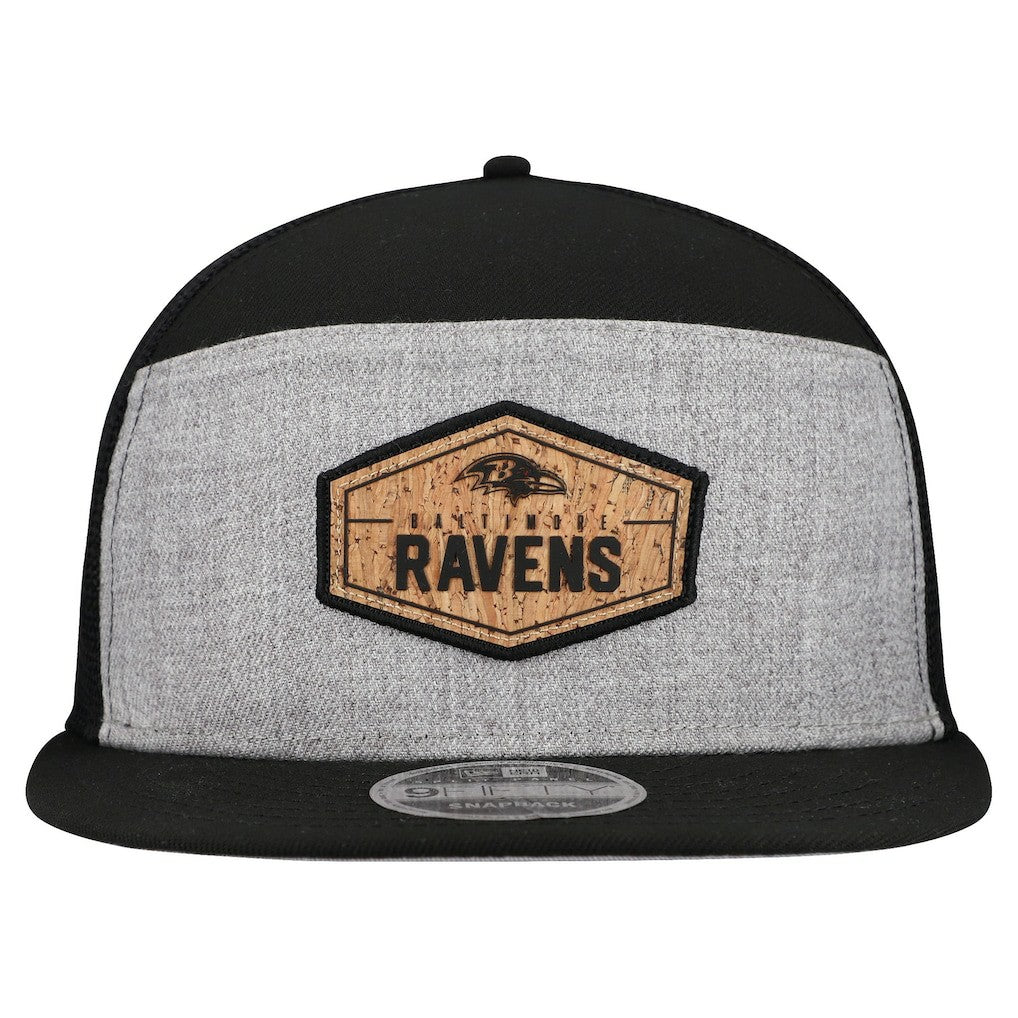 Cork Split Panel 9FIFTY Trucker Snapback Hat - Baltimore Ravens