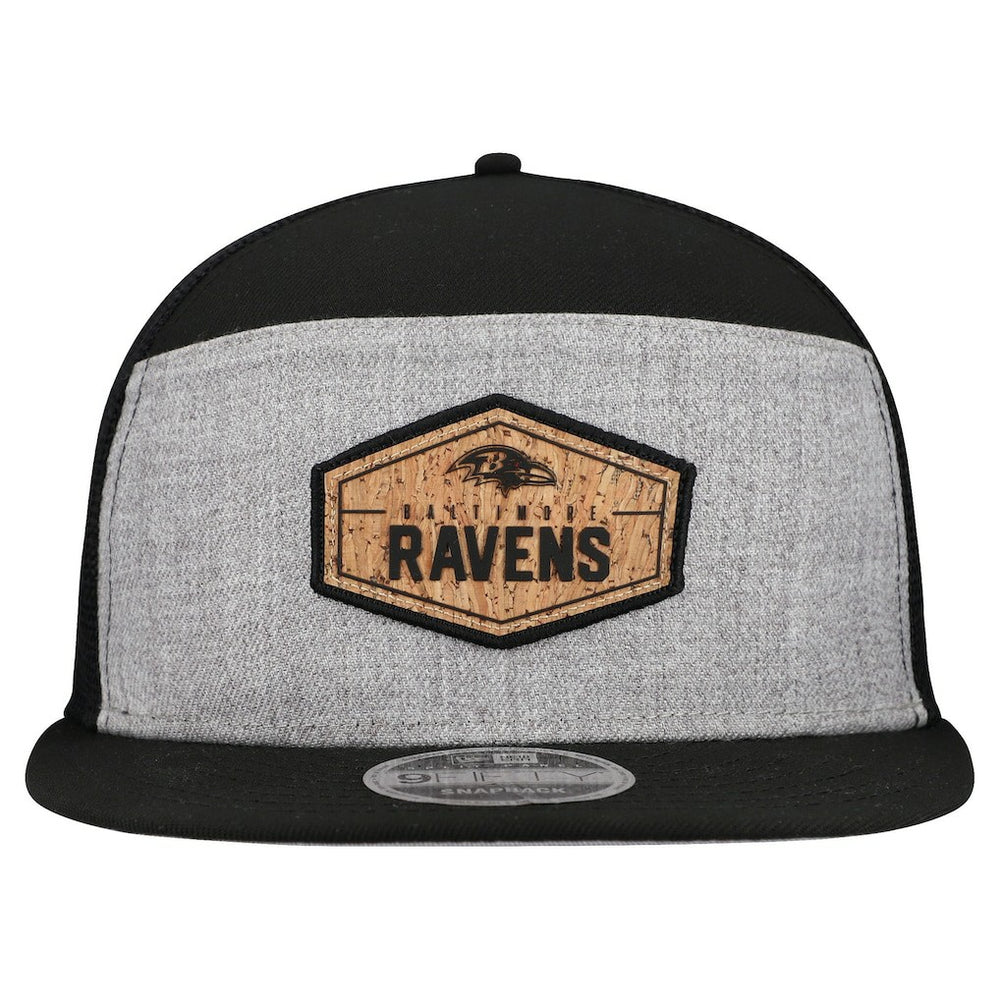Cork Split Panel 9FIFTY Trucker Snapback Hat - Baltimore Ravens