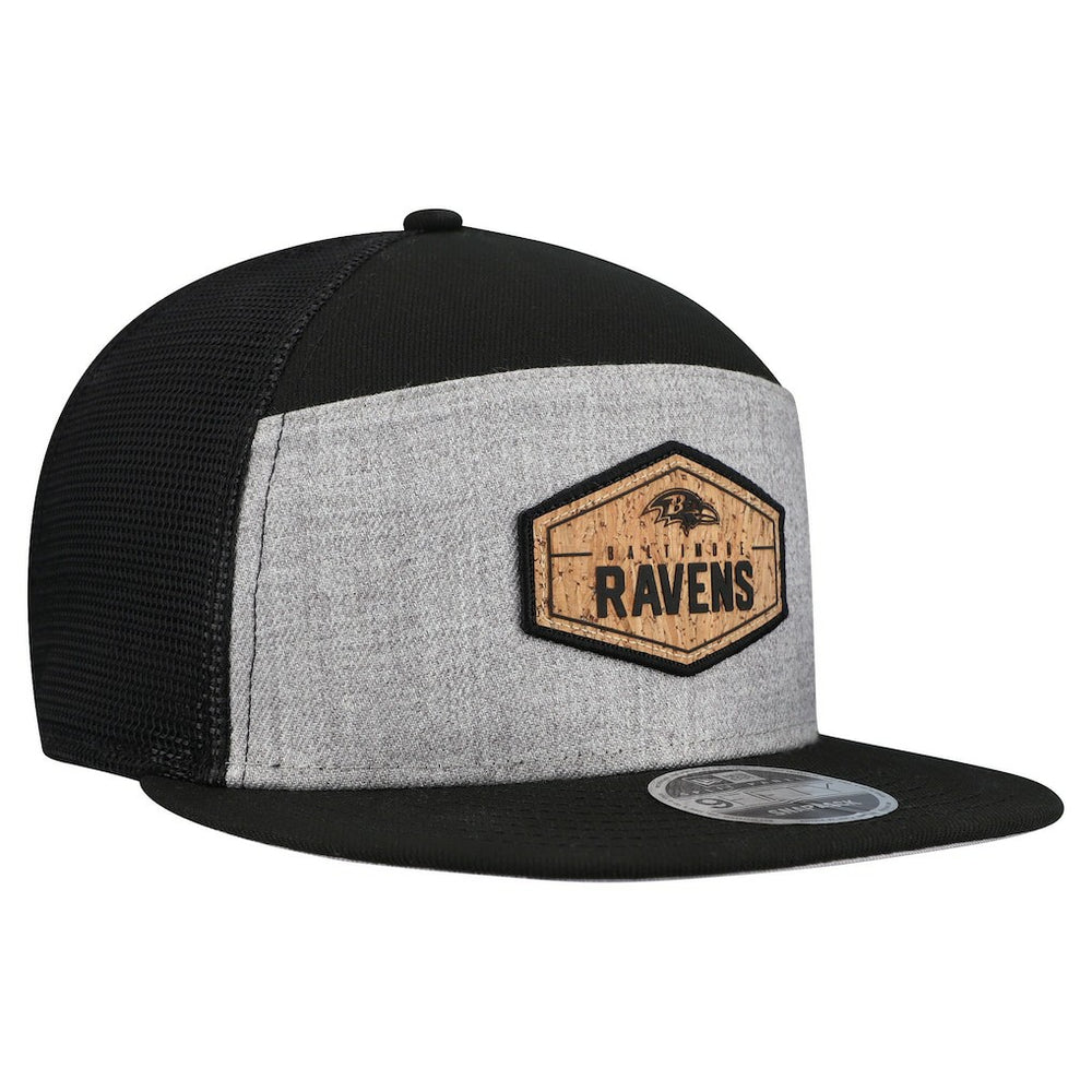 Cork Split Panel 9FIFTY Trucker Snapback Hat - Baltimore Ravens