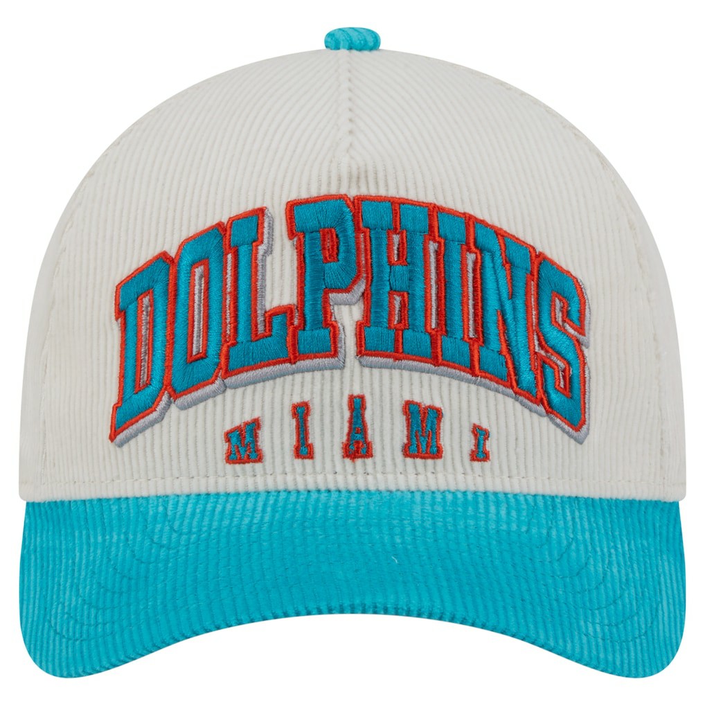 Throwback Two-Tone Sided Corduroy 9FORTY A-Frame Adjustable Hat - Miami Dolphins