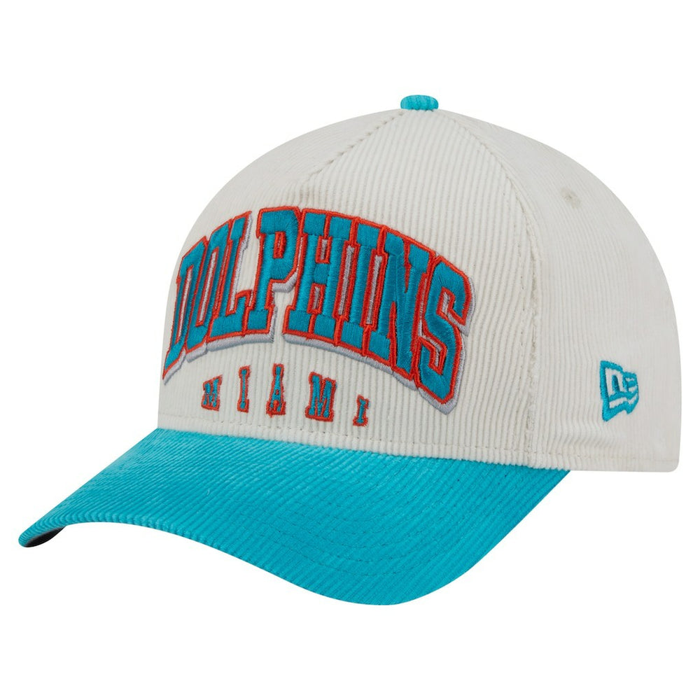 Throwback Two-Tone Sided Corduroy 9FORTY A-Frame Adjustable Hat - Miami Dolphins