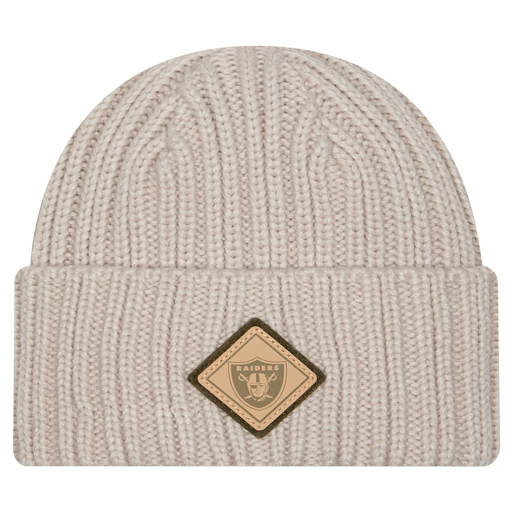 Logo Applique Cuffed Knit Hat - Las Vegas Raiders