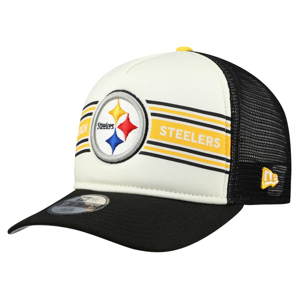Youth Banner 9FIFTY A-Frame Adjustable Trucker Hat - Pittsburgh Steelers