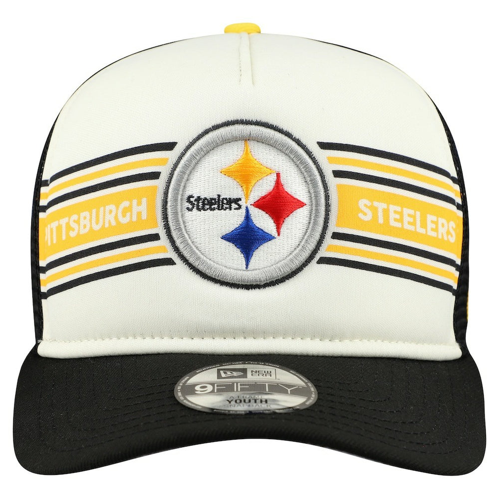 Youth Banner 9FIFTY A-Frame Adjustable Trucker Hat - Pittsburgh Steelers