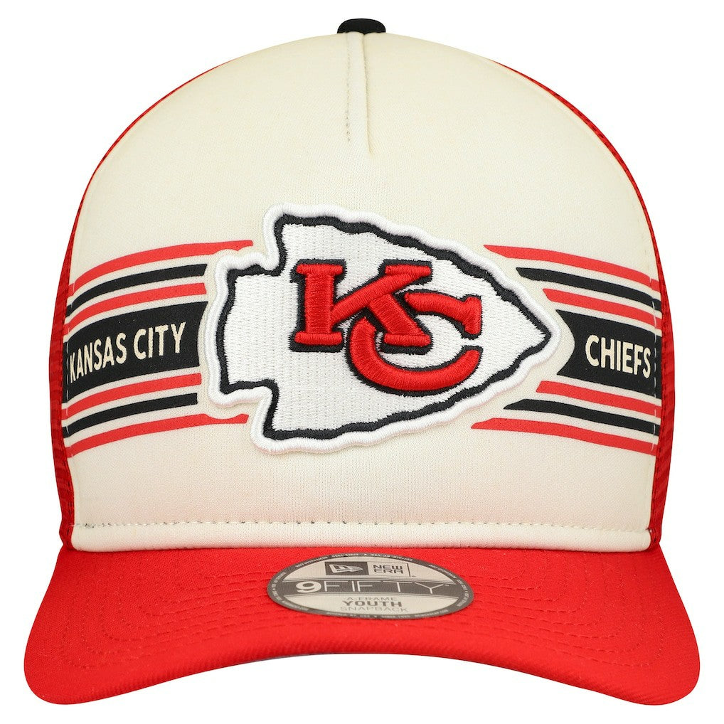 Youth Banner 9FIFTY A-Frame Adjustable Trucker Hat - Kansas City Chiefs
