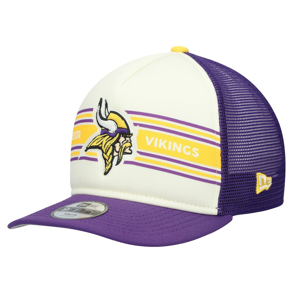 Youth Banner 9FIFTY A-Frame Adjustable Trucker Hat - Minnesota Vikings