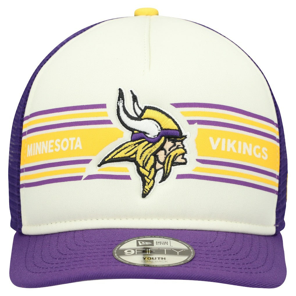 Youth Banner 9FIFTY A-Frame Adjustable Trucker Hat - Minnesota Vikings