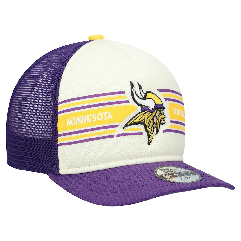 Youth Banner 9FIFTY A-Frame Adjustable Trucker Hat - Minnesota Vikings