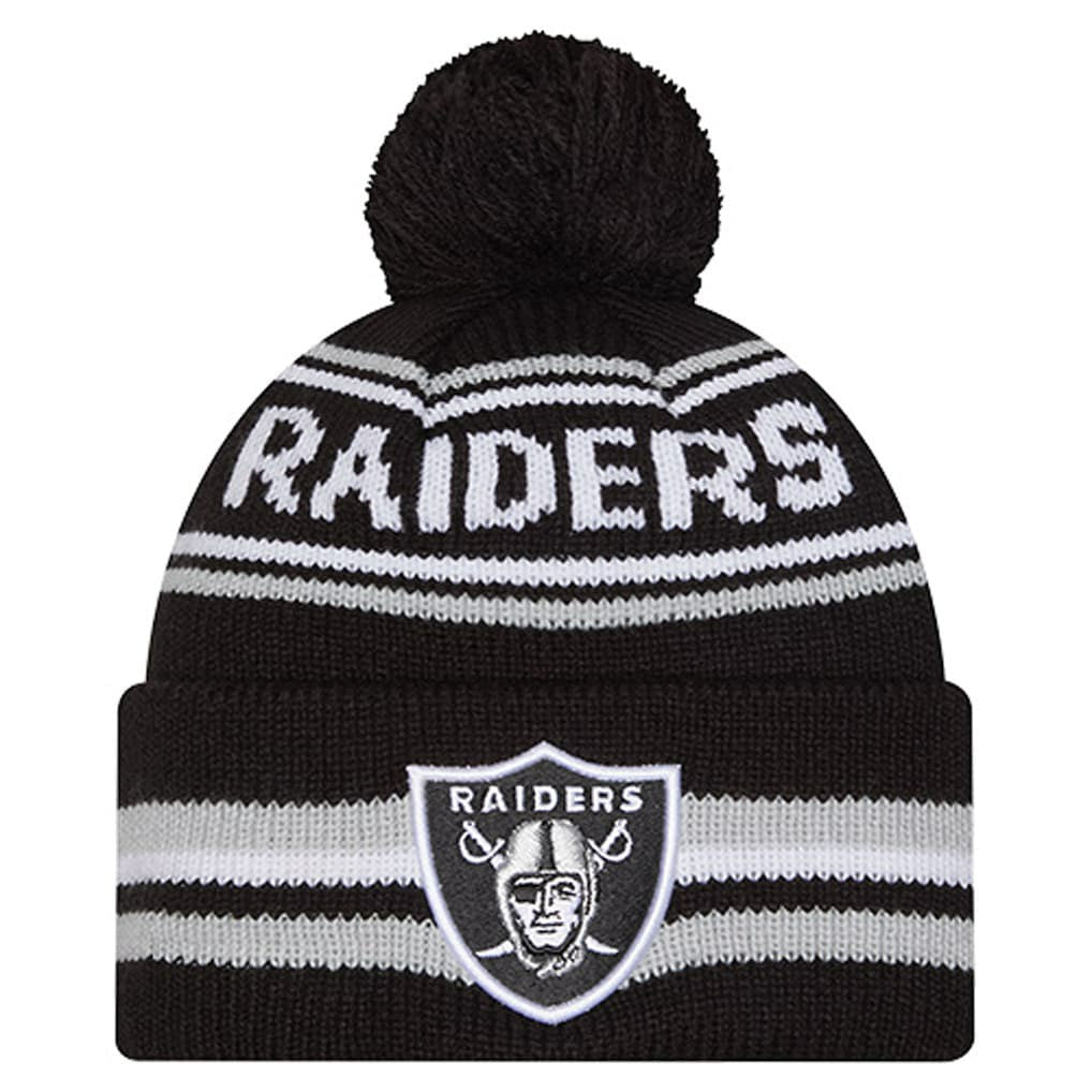 Youth Classic Cuffed Knit Hat with Pom - Las Vegas Raiders