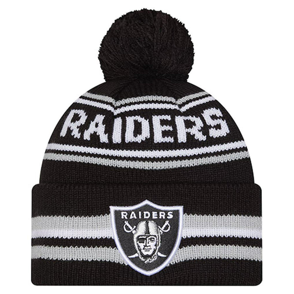 Youth Classic Cuffed Knit Hat with Pom - Las Vegas Raiders