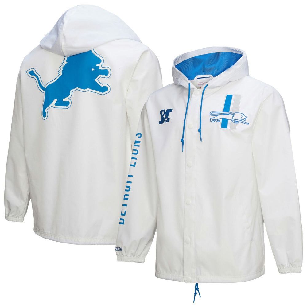 Vintage Logo Coaches Full-Snap Hoodie Jacket - Detroit Lions