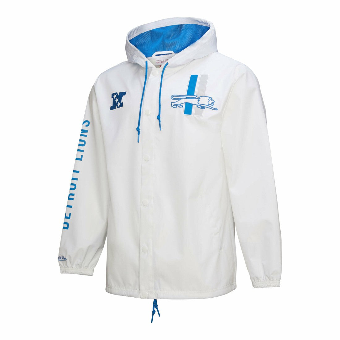 Vintage Logo Coaches Full-Snap Hoodie Jacket - Detroit Lions