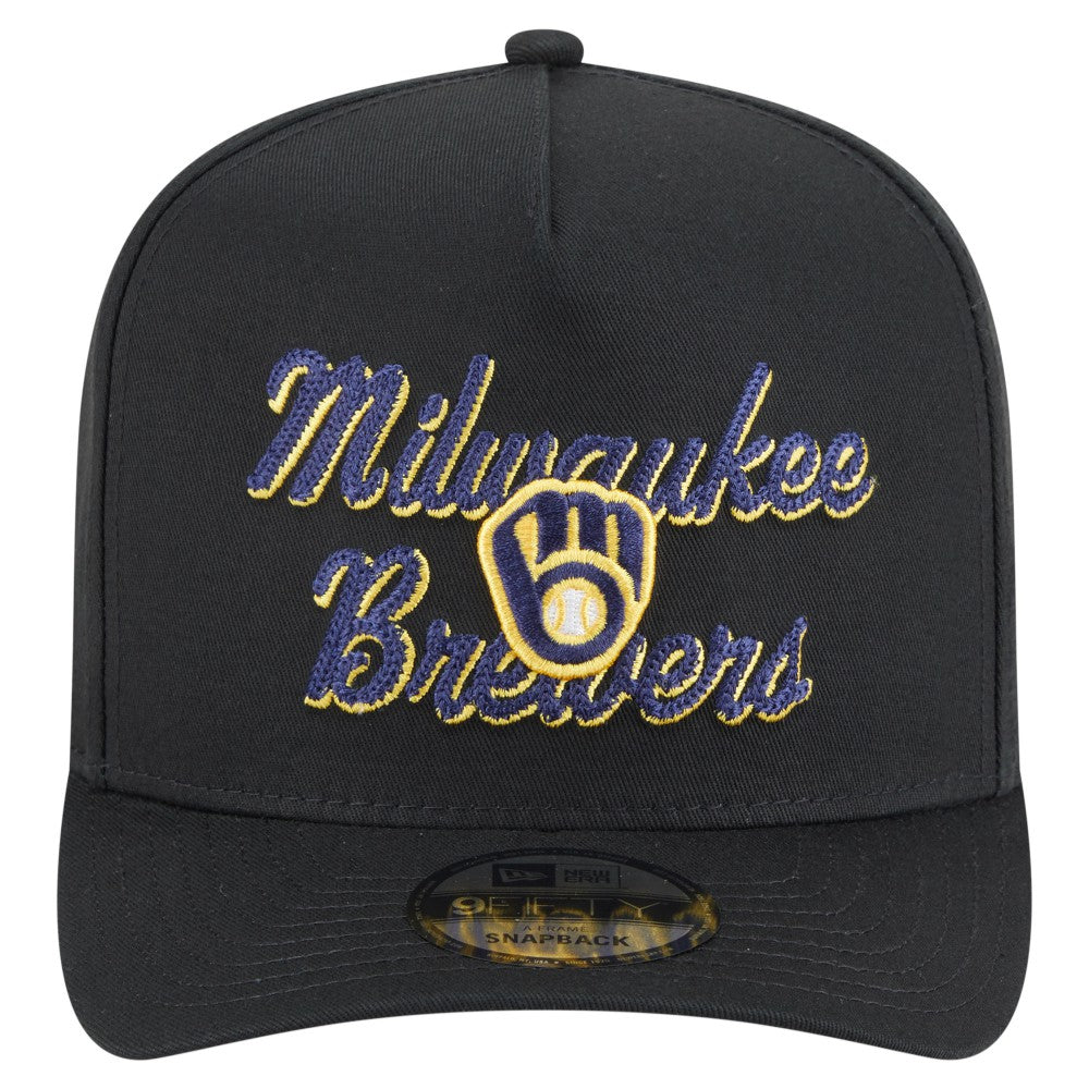 MLB Milwaukee Brewers New Era Chainstitch 9FIFTY A-Frame Snapback Hat