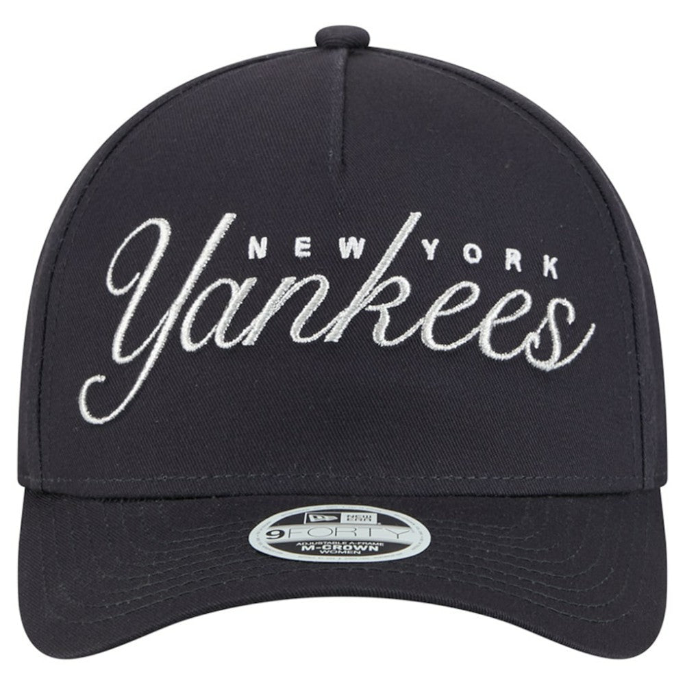 MLB New York Yankees New Era Women's Metallic A-Frame 9FORTY Adjustable Hat
