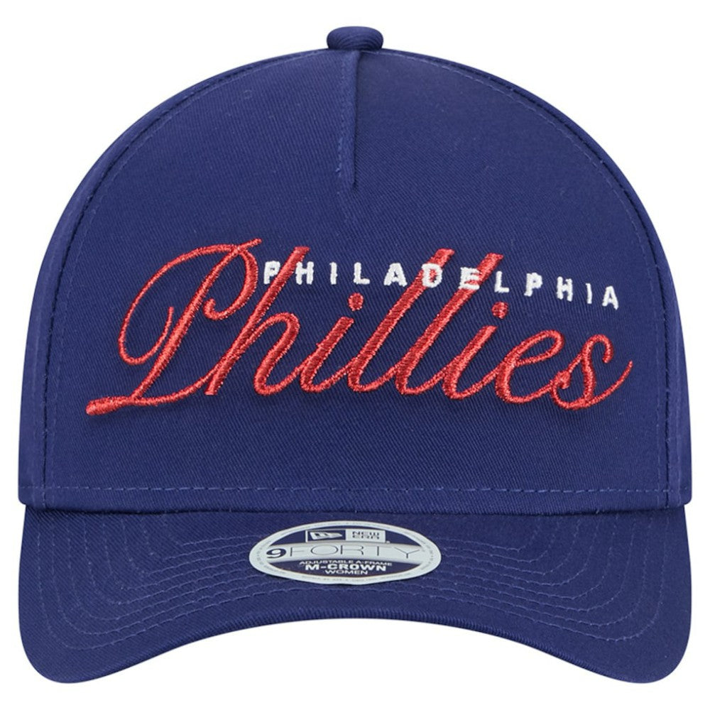 MLB Philadelphia Phillies New Era Women's Metallic A-Frame 9FORTY Adjustable Hat