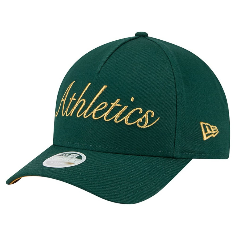 MLB Athletics New Era Women's Metallic A-Frame 9FORTY Adjustable Hat
