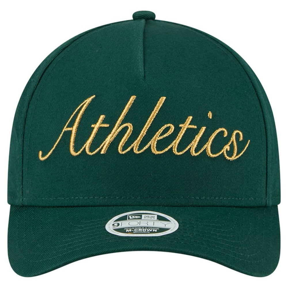 MLB Athletics New Era Women's Metallic A-Frame 9FORTY Adjustable Hat