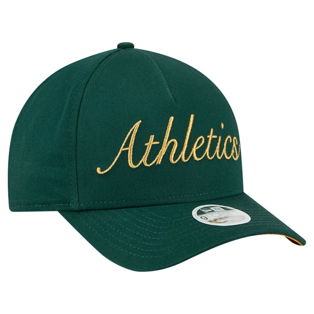 MLB Athletics New Era Women's Metallic A-Frame 9FORTY Adjustable Hat
