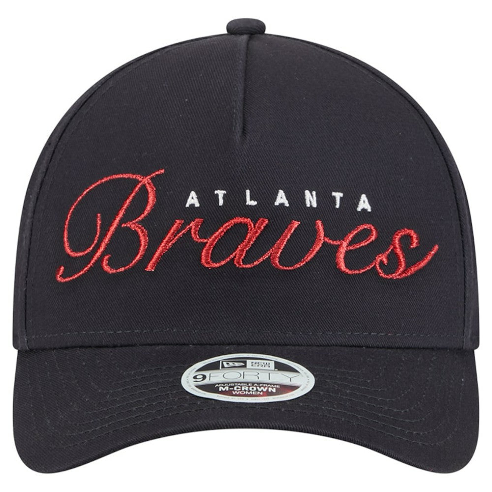 MLB Atlanta Braves New Era Women's Metallic A-Frame 9FORTY Adjustable Hat