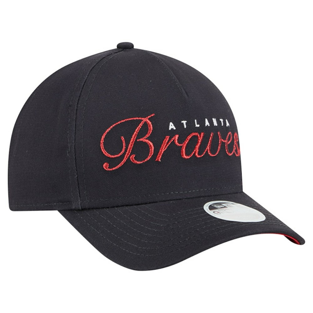 MLB Atlanta Braves New Era Women's Metallic A-Frame 9FORTY Adjustable Hat