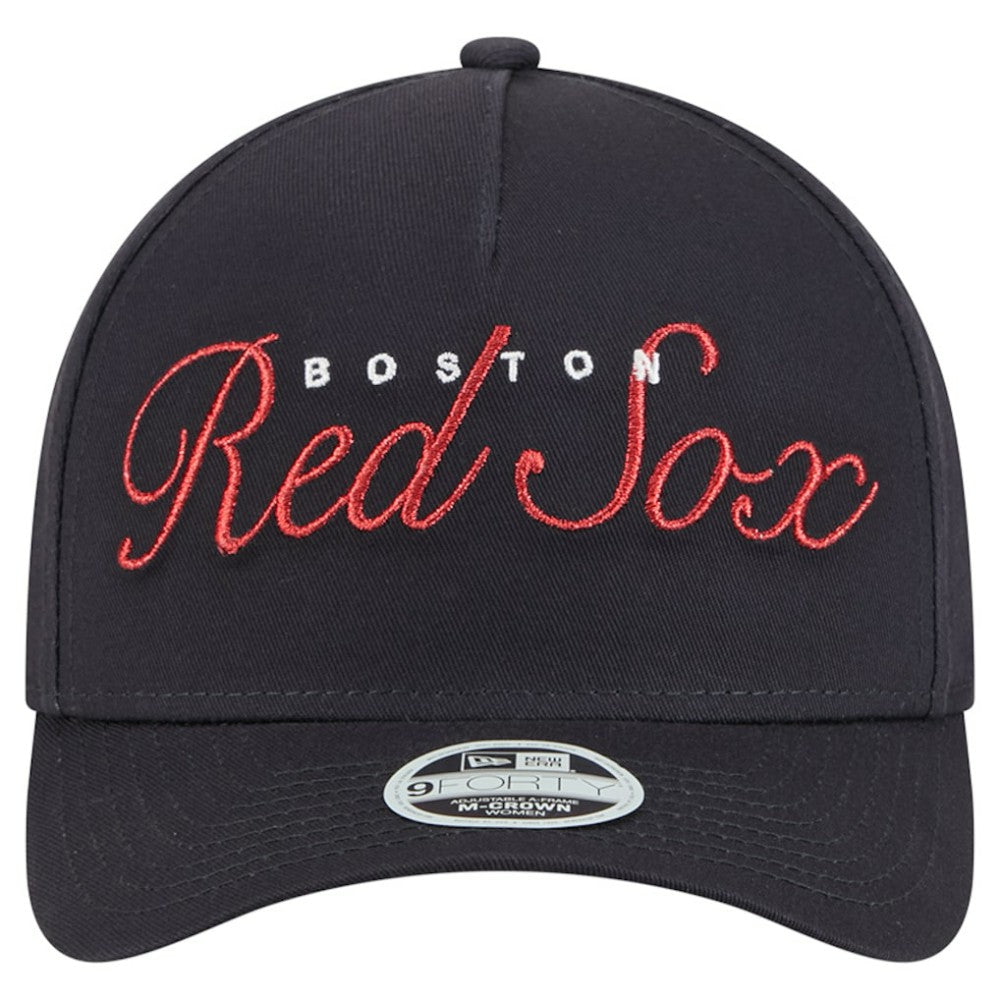 MLB Boston Red Sox New Era Women's Metallic A-Frame 9FORTY Adjustable Hat