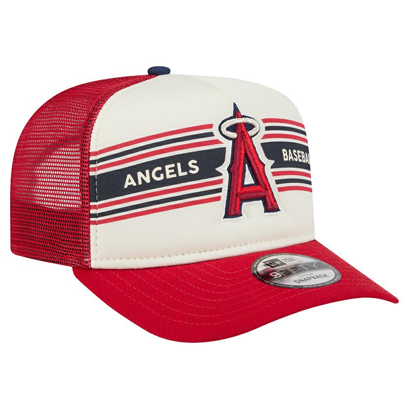 MLB Los Angeles Angels New Era Banner A-Frame 9FIFTY Trucker Snapback Hat