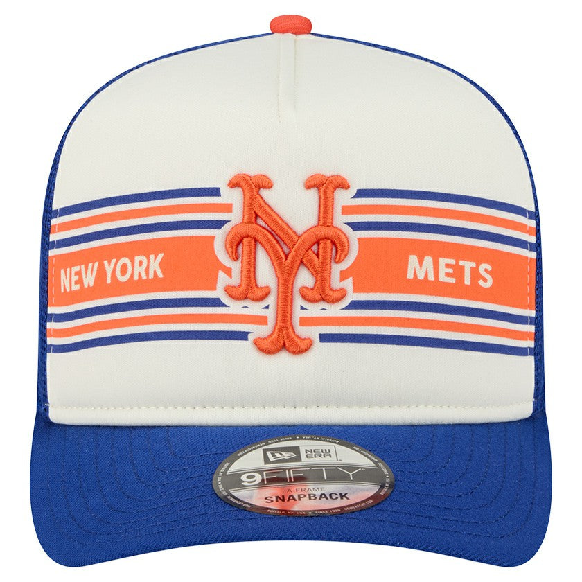 MLB New York Mets New Era Banner A-Frame 9FIFTY Trucker Snapback Hat