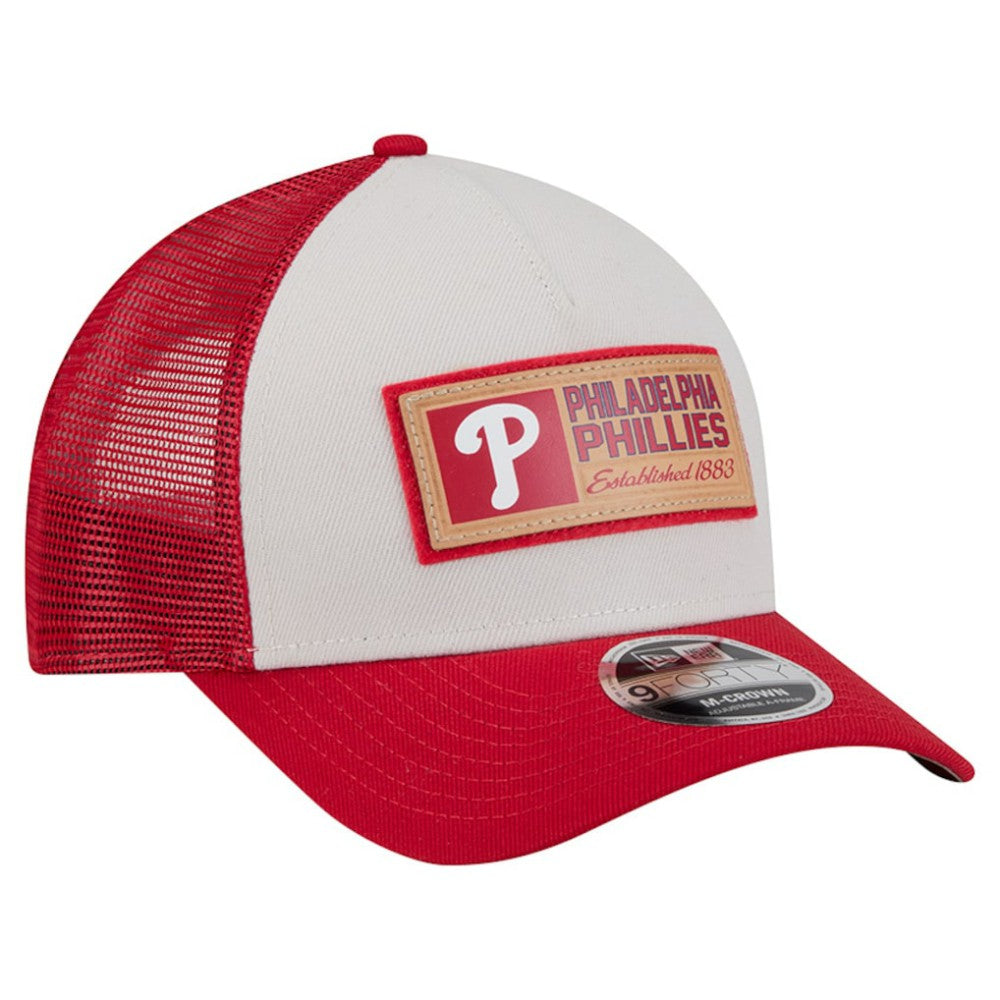 MLB Philadelphia Phillies New Era Text A-Frame Trucker 9FORTY Hat