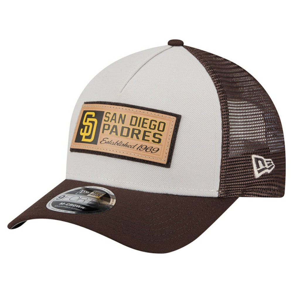 MLB San Diego Padres New Era Text A-Frame Trucker 9FORTY Hat