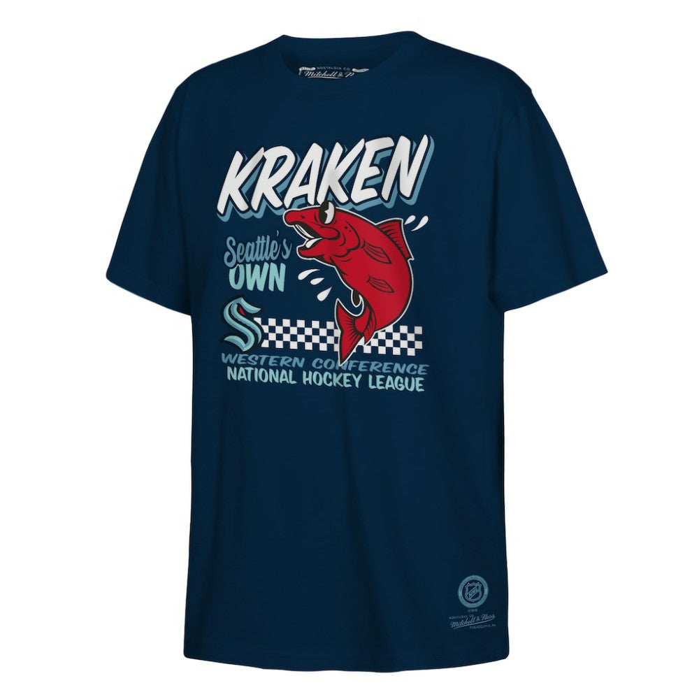 NHL Deep Sea Blue Seattle Kraken Mitchell & Ness Youth Concession Stand T-Shirt