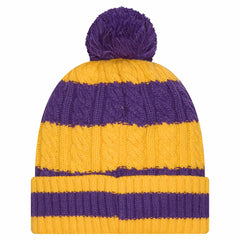 Women's Braided Cuffed Knit Hat with Pom - Minnesota Vikings