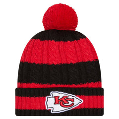 Women's Braided Cuffed Knit Hat with Pom - Kansas City Chiefs