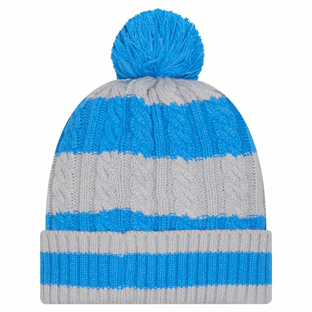 Women's Braided Cuffed Knit Hat with Pom - Detroit Lions