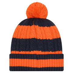Women's Braided Cuffed Knit Hat with Pom - Denver Broncos