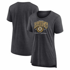 NHL Gray Boston Bruins Women's Reign Supreme Tri-Blend T-Shirt