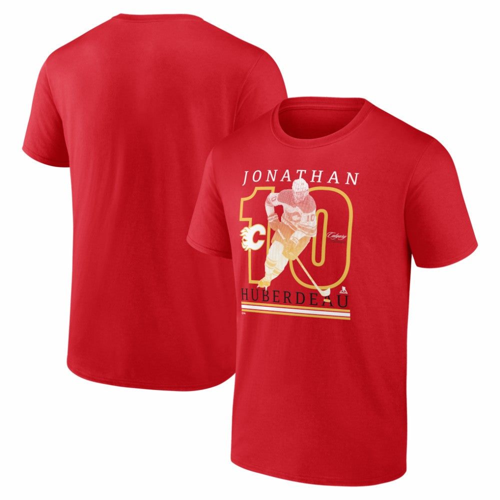 NHL Red Jonathan Huberdeau Calgary Flames Player Show T-Shirt